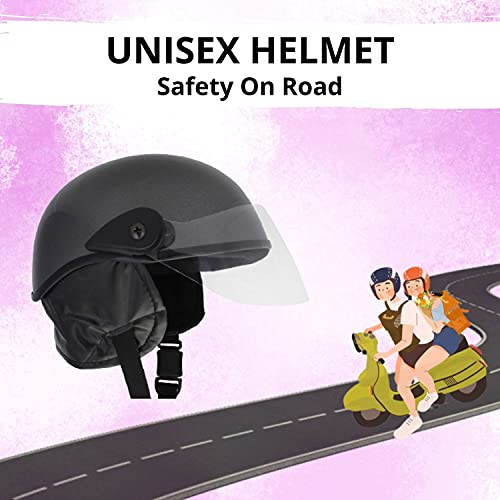 Western Era Half Helmet with Clear Visor for Men & Women ||Safety & Comfort|| Stylish Enhanced Design || (Large, Grey Glossy) - Image 2