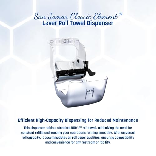 San Jamar Classic Element Paper Towel Dispenser Fits All Core Sizes with Lever for Bathroom, Kitchens, and Restaurants, Plastic, 8.5 x 12.5 x 12.75 Inches, Arctic Blue - Image 3