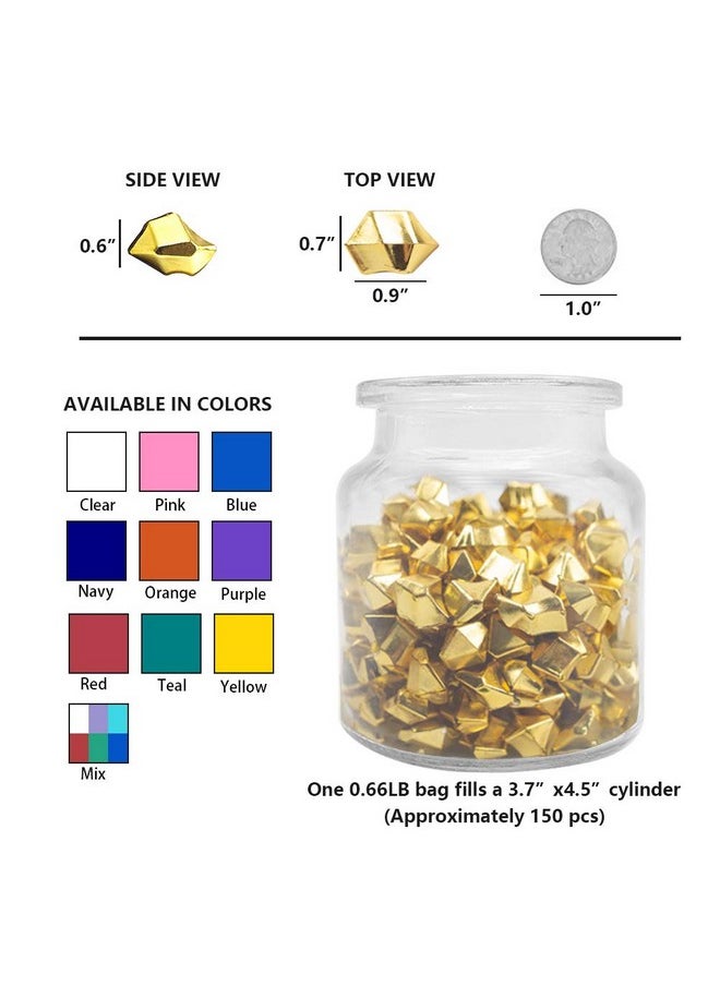 DomeStar 150Pcs Fake Gold Ice, Gold Acrylic Ice Fake Plastic Gold Nuggets Gold Rocks Gems Marble Vases Fillers For Table Scatter Decoration  - Image 2