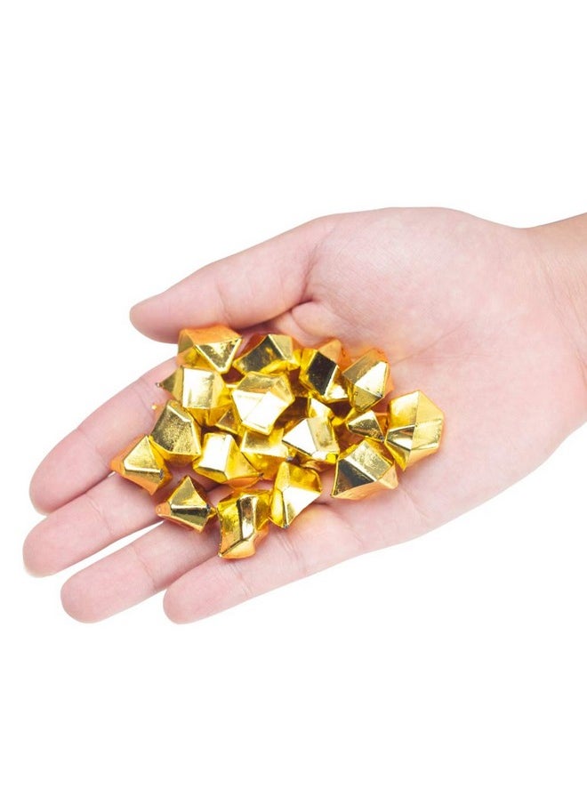 DomeStar 150Pcs Fake Gold Ice, Gold Acrylic Ice Fake Plastic Gold Nuggets Gold Rocks Gems Marble Vases Fillers For Table Scatter Decoration  - Image 4