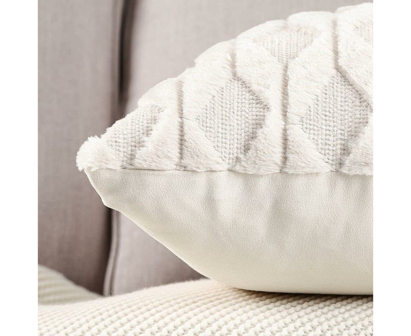 2pcs Soft Plush Short Wool Velvet Pillowcases, Apricot, 18x18 Inch (Pillowcase Only) - Image 2