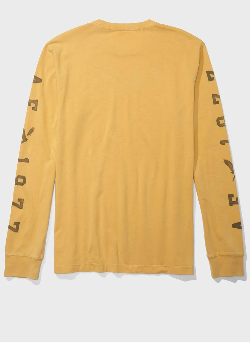 American Eagle Logo Sleeve Crew Neck T-Shirt