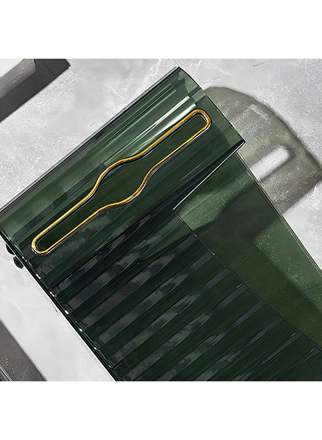 Noon East Tissue Box Cover Premium Hotel Series Clear PP Wall Mounted Facial Tissues Dispenser, Horizontal & Vertical for Bathroom, 23 x 6 x 13.3, Transparent Green - Image 5