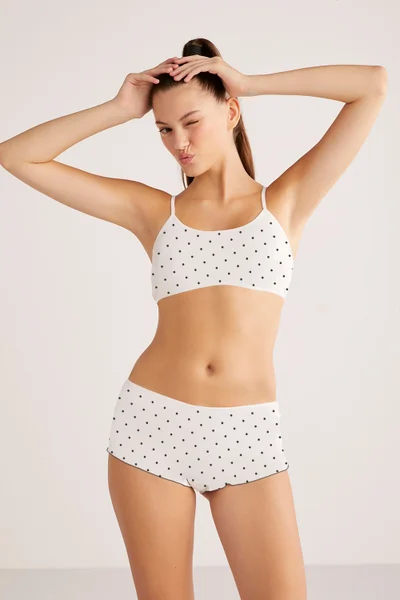 KOM Polka Polka Dot Women's Shorts White