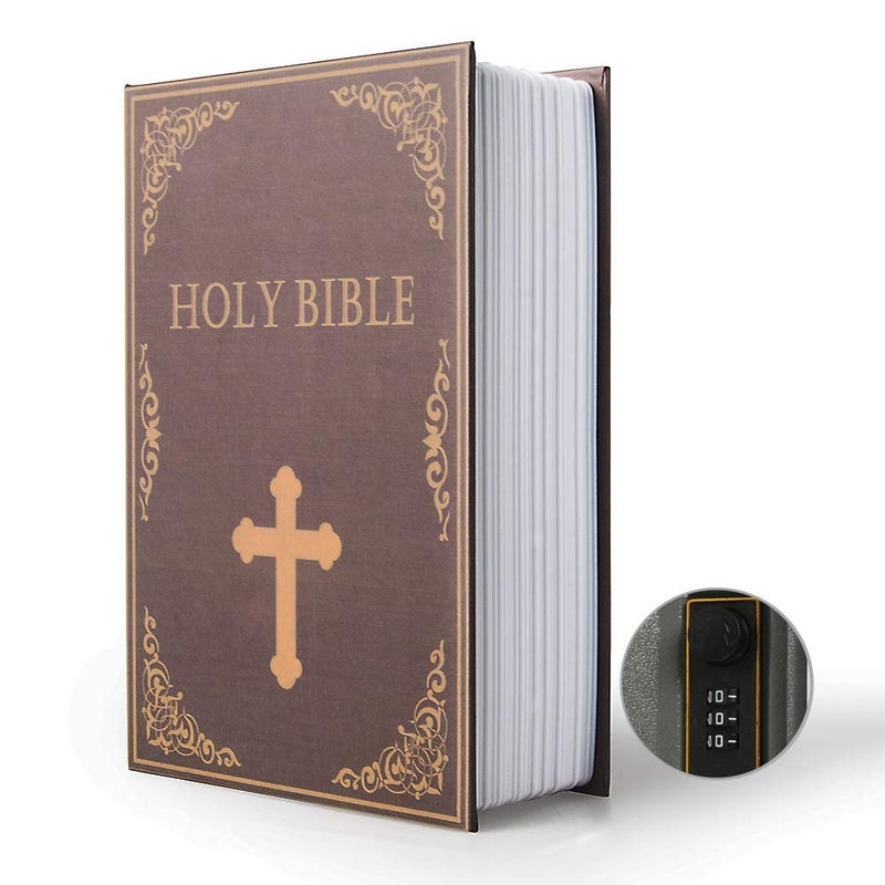 PACOLO Diversion Book Safe Storage Box (9.5""?6""?2.2"") - Secret Safe Can With Security Combination Lock - Image 1