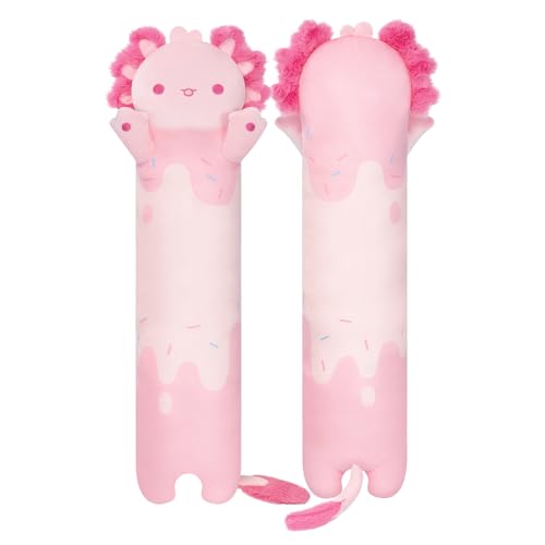 Mewaii Long Axolotl Plush 5 Sizes 120 Extra Filling Giant Plushness Kids Body Pillow Kawaii Cute Pink Axolotl Stuffed Animals Plushies Big Long Body Pillow Cat Plush Gift for Girls 20 - Image 1