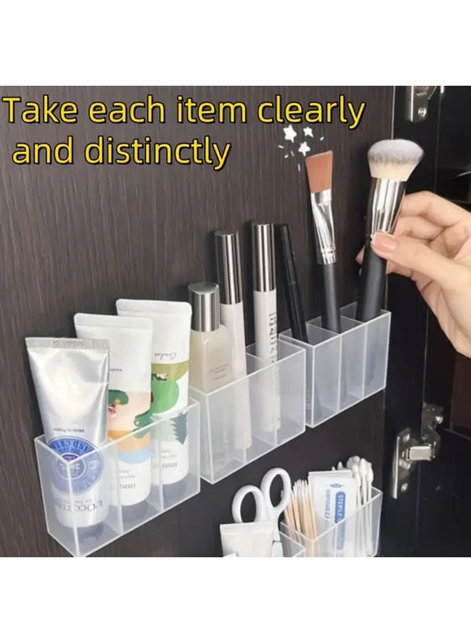 Cosmetics Storage Rack Suspended And Desktop Pack Of 4 Wall Mounted Bathroom Organizer Non Perforated Shelf For Lipstick And Sink - Image 2