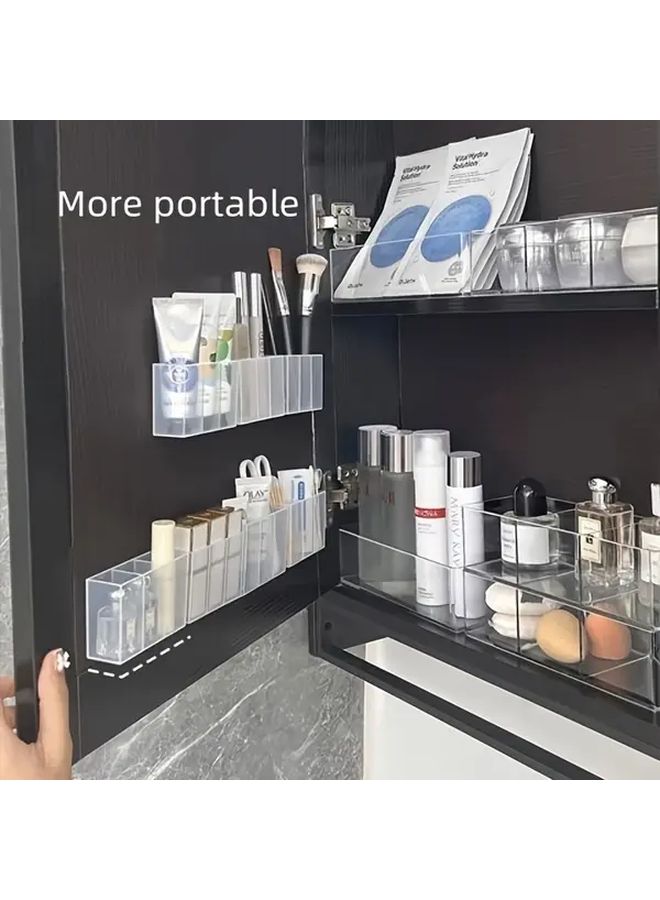 Cosmetics Storage Rack Suspended And Desktop Pack Of 4 Wall Mounted Bathroom Organizer Non Perforated Shelf For Lipstick And Sink - Image 1