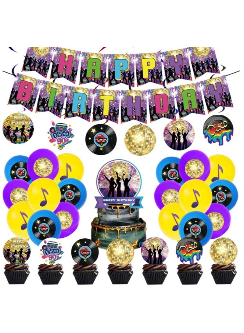 Tamona Disco Dance Birthday Party Tableware Set, Funky Retro Dance for 70s 80s 90s Party Serves 10 Guests - Image 2