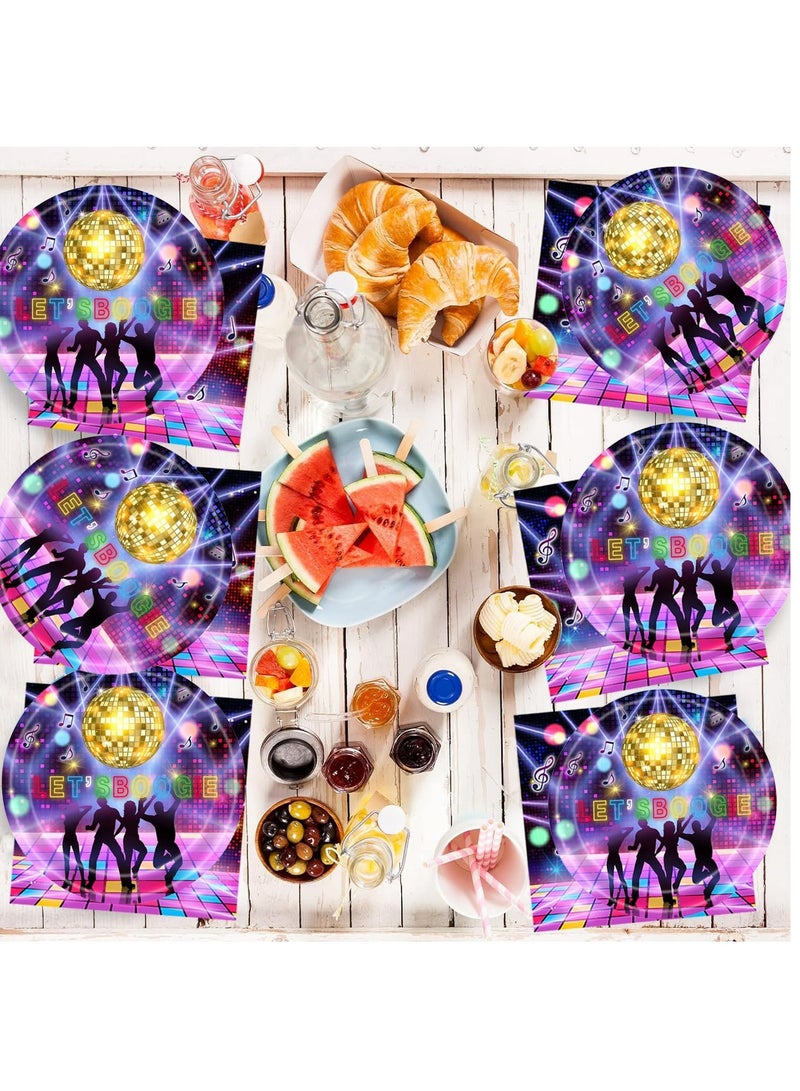 Tamona Disco Dance Birthday Party Tableware Set, Funky Retro Dance for 70s 80s 90s Party Serves 10 Guests - Image 4