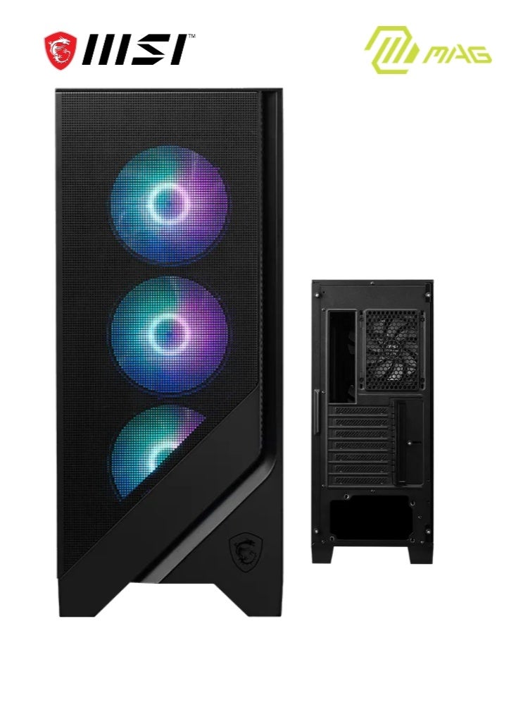 MSI MAG Forge 320R Airflow BLACK | ATX Mid Tower Computer Case, 4x Pre-Installed Case Fans, Up to 360mm Radiator Support, 3.5" / 2.5" Drive Bays, Tempered Glass Window, Mesh Panel | 306-7G23R27-HH9 black - Image 5