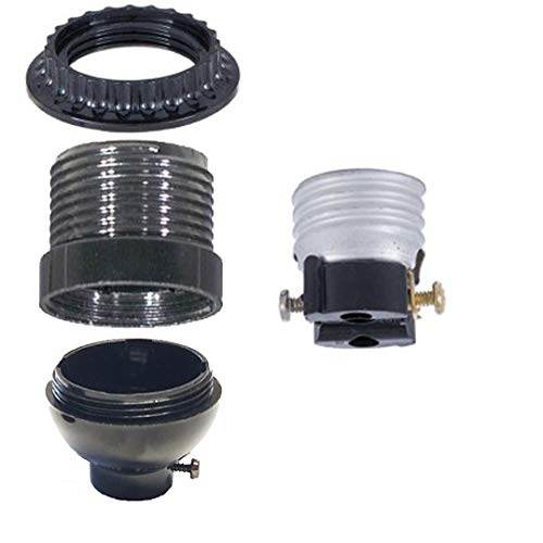 B&P Lamp® Short Keyless Phenolic Socket, Med. Base, has Threaded Shell with Ring - Image 5