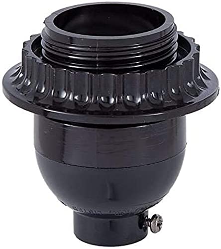 B&P Lamp® Short Keyless Phenolic Socket, Med. Base, has Threaded Shell with Ring - Image 4