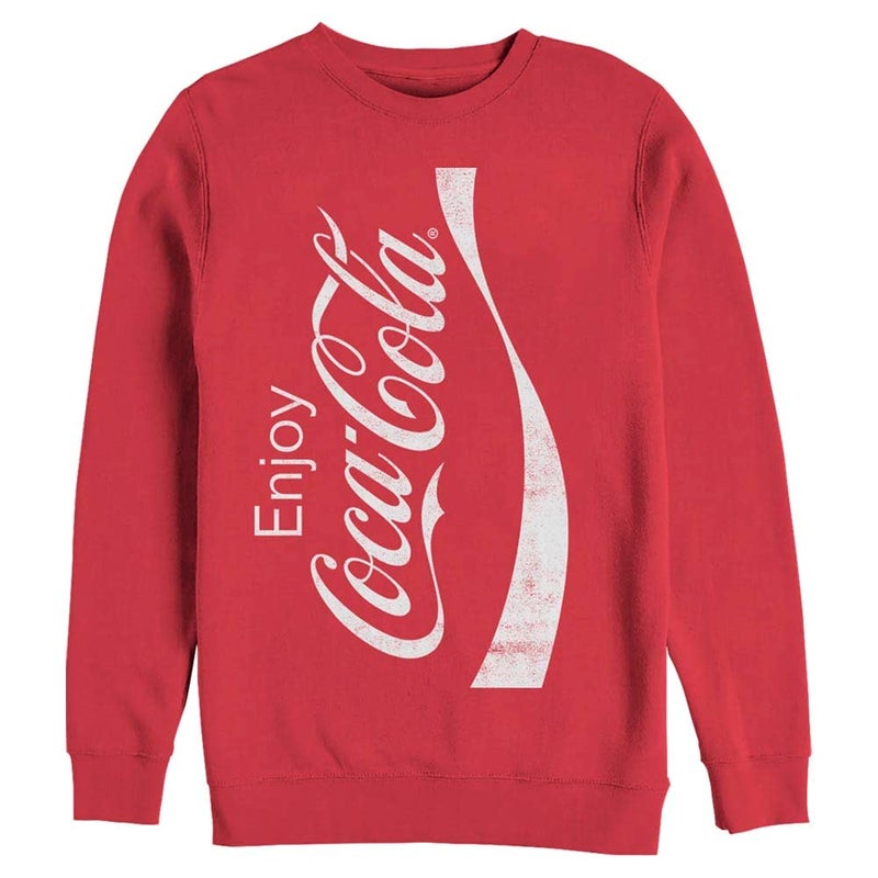 Coca-Cola CocaCola Mens Canned Pullover Crew Fleece Red Medium