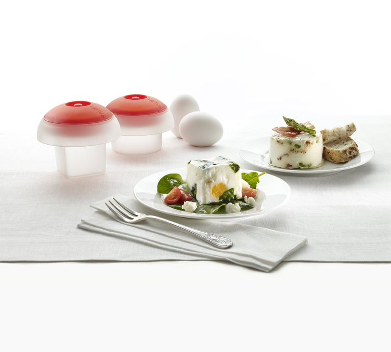 Lekue Lékué Microwave Ovo Egg Cooker | Set of 2 | x1 Round & x1 Square Egg Mold | Fast Egg Cooker in Pan or Microwave | Add Vegetables For Mini Omelets | Dishwasher Safe | Cooking Guide & Recipes Included - Image 3