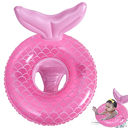 Umbresen Baby Swimming Float Inflatable Swim Ring Cute Floaties with Seat Pool Floats Toys Fun Water Raft Lounge Party Supplies for Toddler Kids Age 848 Months Under 44lb Pink Mermaid - Image 1