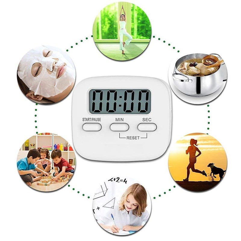 Meetzone Digital Kitchen Timer Magnetic Countdown Pomodoro Timer with Loud Alarm Big Digit Back Stand Hanging Hole for Cooking Shower Bathroom Kids Teacher 1psMulticolour - Image 5