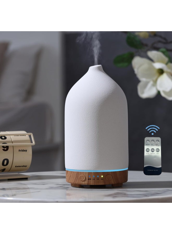 Aromatic Ceramic Aroma Diffuser, Essential Oil Fragrance Diffuser, Equipped With Remote and Button Controls, a Cool Mist Humidifier with a 7-Color Night Light and Timer Function, Suitable for Use in Bedrooms, Offices, Yoga Studios, and Other Settings, and Also Makes a Great Gift（200ml） - Image 1