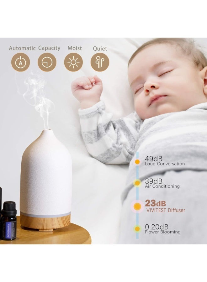 Aromatic Ceramic Aroma Diffuser, Essential Oil Fragrance Diffuser, Equipped With Remote and Button Controls, a Cool Mist Humidifier with a 7-Color Night Light and Timer Function, Suitable for Use in Bedrooms, Offices, Yoga Studios, and Other Settings, and Also Makes a Great Gift（200ml） - Image 5