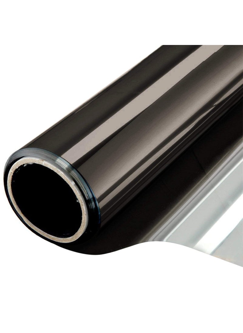 WPCTEV Reflective Window Film Mirror One Way Daytime Privacy Anti UV Static Cling Window Film Removable Decorative Screen Stickers Black  Silver 6 Mil 236 Inch x 65 Feet 