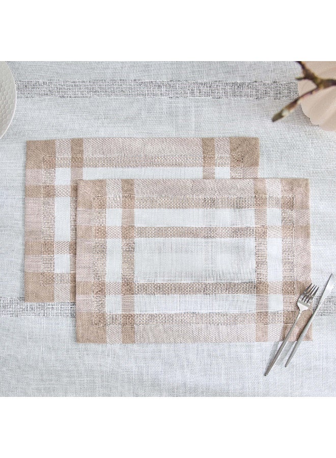Home Box Lacelle Linen Look 2-Piece Placemat Set - 33x48 cm - Image 1