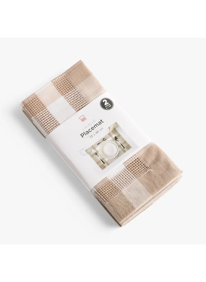 Home Box Lacelle Linen Look 2-Piece Placemat Set - 33x48 cm