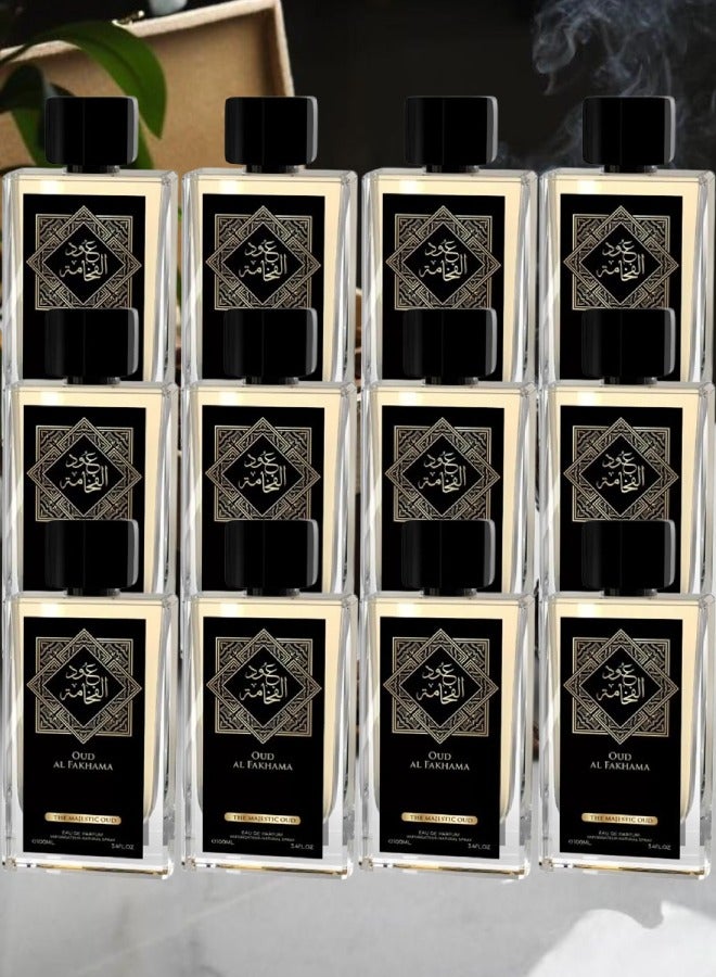 Al Fares 12 Pieces Oud Al Fakhama The Majestic Oud Perfume 100ml EDP - Image 1