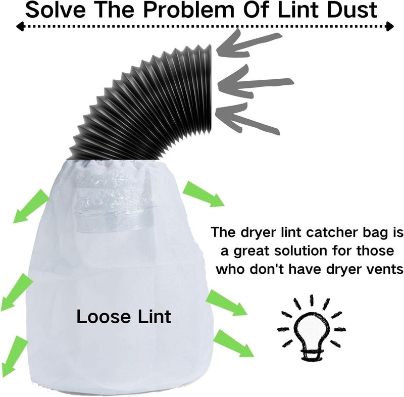 SARANICE 3 Pack Dryer Vent Lint Catcher Bag - Indoor Outdoor Trap and Filter for Ventless Dryer to Capture Dust and Solve Lint Problem - Image 2