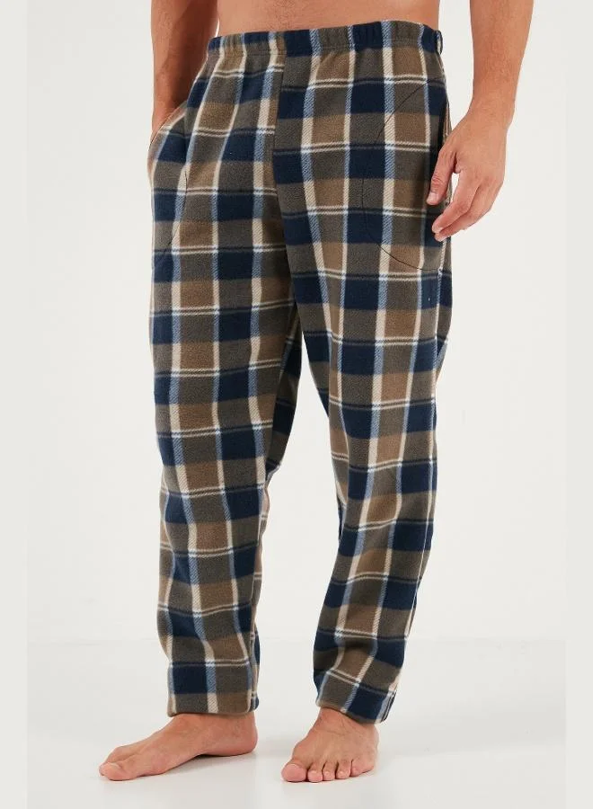 Buratti  Buratti Plaid Regular Fit Buttoned Crew Neck Winter Fleece Pajama Set Men's PAJAMAS SET 60961008 for Men | Best Price UAE