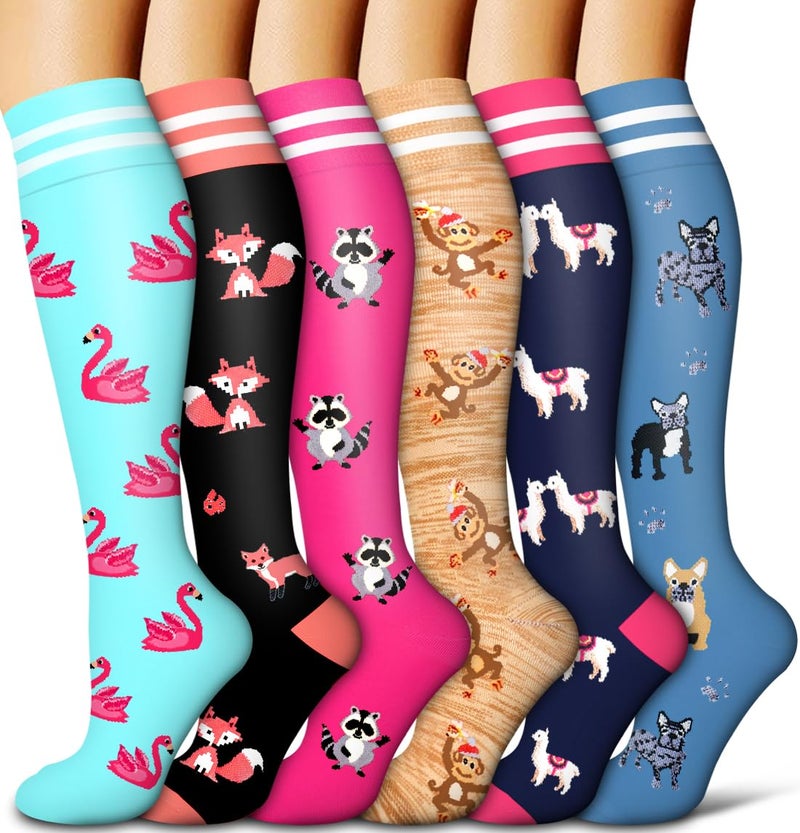 COOLOVER Copper Compression Socks for Women and Men(6 Pairs)-Best Support for Running, Athletic, Nursing, Travel - Image 1