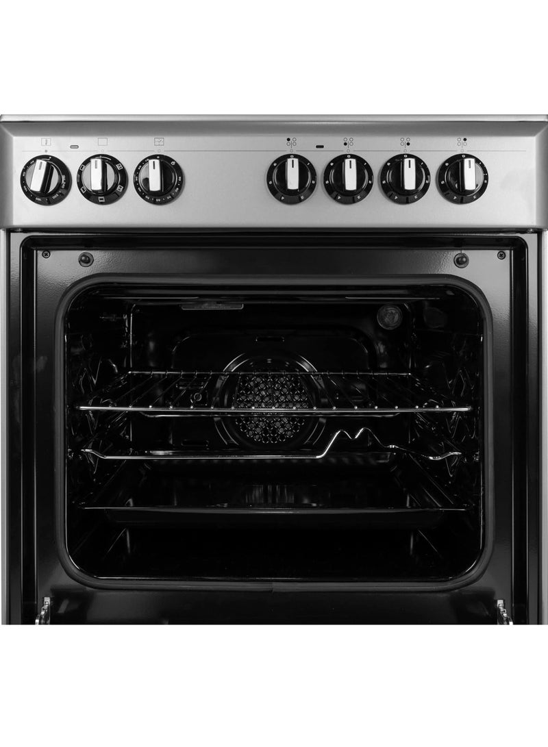 Wolf Power Freestanding 60X60 cm Ceramic Cooker, 4 Cooking Zones, 65 Liters Electric Oven with Turbo Fan, Stainless Steel, 1 Year Warranty - Image 3