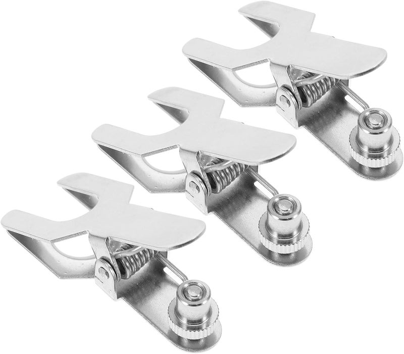 Generic 3pcs Stainless Steel Spherical Joints Glassware Pinch Clamps Laboratory Metal Clamp Set for Chemistry Lab Beaker Support and Glassware Connections - Image 1