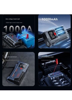 Laapveey Jump Starter with Air Compressor 1000A 12V 150PSI 29.6Wh Car Battery Jump Starter 4.0L Gas 2.5L Diesel Smart Jumper with Display and Emergency Light  - Image 1