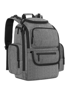 BabbleRoo BabbleRoo Diaper Bag Backpack, Multifunction Large Bags with Changing Pad & Stroller Straps & Pacifier Case, Unisex Stylish Travel Back Pack Nappy Changing Bag for Moms Dads (gray)  - Image 1