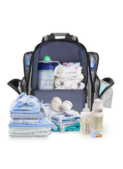 BabbleRoo BabbleRoo Diaper Bag Backpack, Multifunction Large Bags with Changing Pad & Stroller Straps & Pacifier Case, Unisex Stylish Travel Back Pack Nappy Changing Bag for Moms Dads (gray)  - Image 2