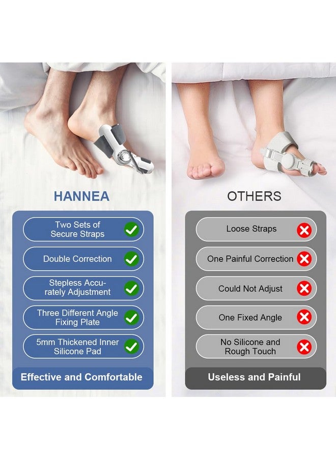 هانيا ® Bunion Corrector، تقويم أصابع القدم المصابة بالبروز العظمي، جبيرة للبروز العظمي قابلة للتعديل بأربع زوايا واتجاه قابل للتعديل، مصحح للبروز العظمي للقدم اليمنى/اليسرى، مصحح للبروز العظمي للقدم - Image 4