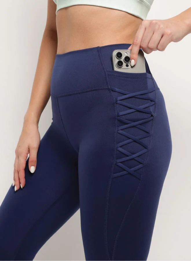 Zaecy  7/8 Sports Utility Leggings – Navy Blue for Women | Best Price UAE