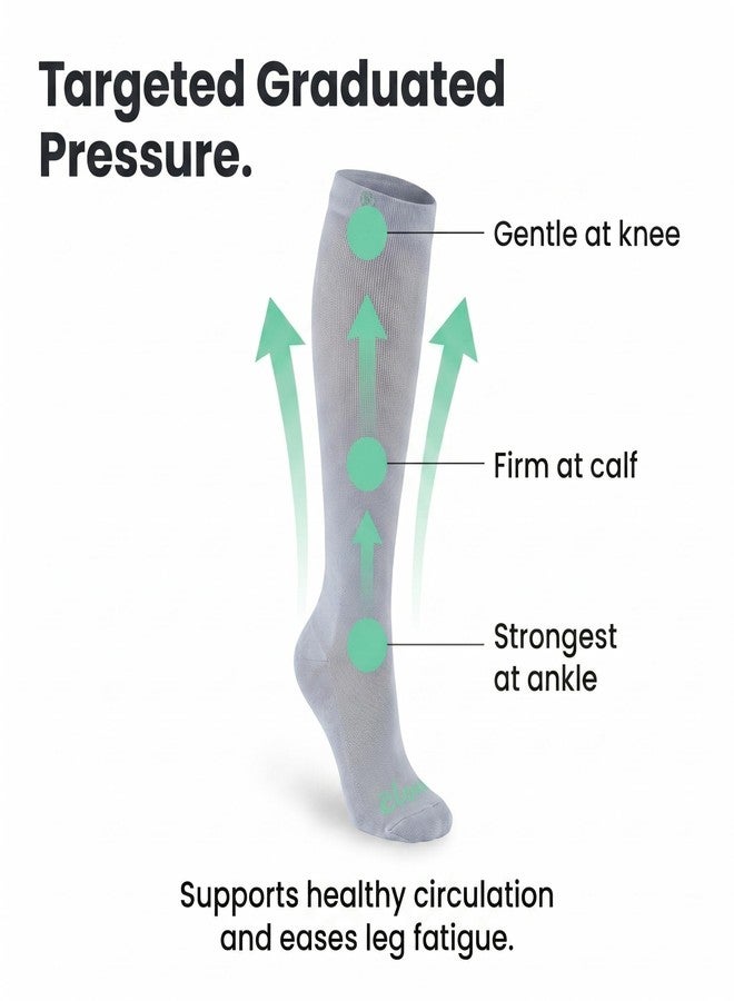 Clove Compression Socks for Women & Men, 20-30 mmHg Knee-High Stockings for Nurses & Healthcare, Cushioned, Sweat-Wicking, Long Shifts, Travel, Flying & Pregnancy, Forever Blue, Size M - Image 5