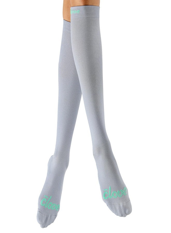 Clove Compression Socks for Women & Men, 20-30 mmHg Knee-High Stockings for Nurses & Healthcare, Cushioned, Sweat-Wicking, Long Shifts, Travel, Flying & Pregnancy, Forever Blue, Size M - Image 1
