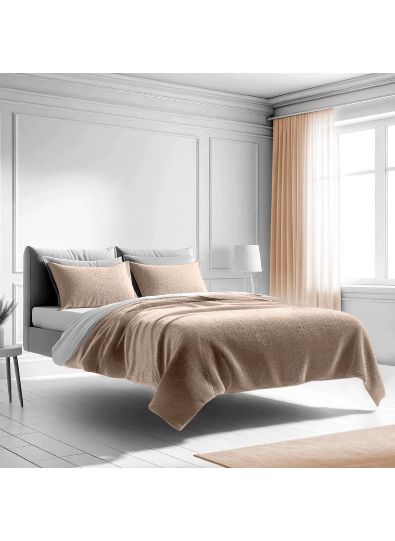 Mezzati Mezzati Bedspread Coverlet Set Beige  Prestige Collection  Comforter Bedding Cover  Brushed Microfiber Bedding 3Piece Quilt Set QueenFull Beige 