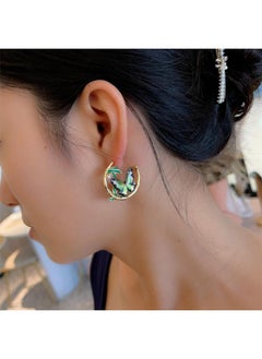 Light Luxury Butterfly Earrings Niche Design Sense C- Shaped Earrings Unique Sweet Cool Style Ear Jewelry