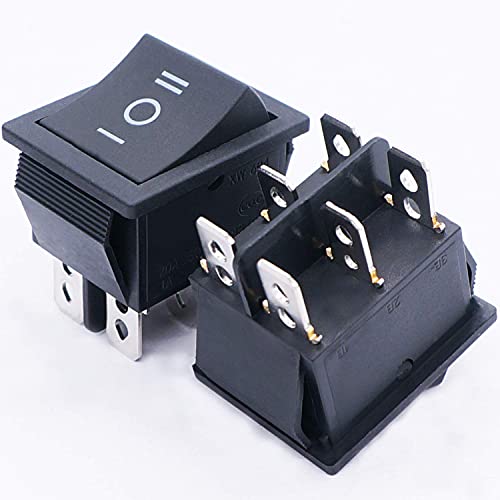 TWTADE / 5Pcs Black ON/Off/ON DPDT 6 Pin 3 Position Boat Rocker Switch Car Auto Boat Rocker Toggle Switch Snap AC 250V 125V/20A KCD2-203 - Image 3
