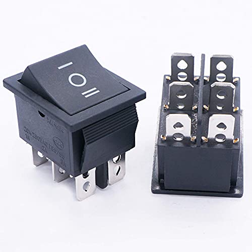TWTADE / 5Pcs Black ON/Off/ON DPDT 6 Pin 3 Position Boat Rocker Switch Car Auto Boat Rocker Toggle Switch Snap AC 250V 125V/20A KCD2-203 - Image 4