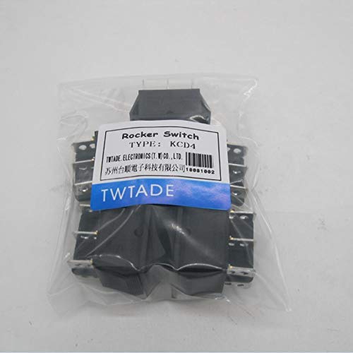 TWTADE / 5Pcs Black ON/Off/ON DPDT 6 Pin 3 Position Boat Rocker Switch Car Auto Boat Rocker Toggle Switch Snap AC 250V 125V/20A KCD2-203 - Image 5