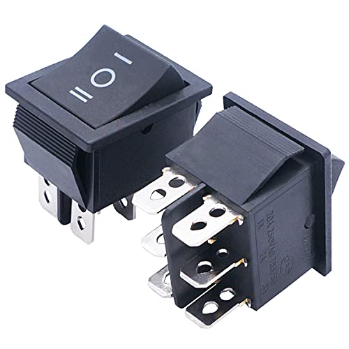 TWTADE / 5Pcs Black ON/Off/ON DPDT 6 Pin 3 Position Boat Rocker Switch Car Auto Boat Rocker Toggle Switch Snap AC 250V 125V/20A KCD2-203 - Image 2