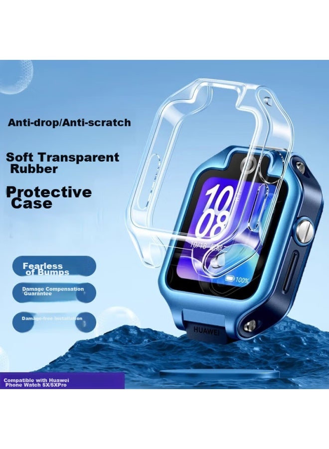 Ten Flashes Shan Huawei Children's Watch 5xpro/5x Protective Case, Children's Phone Watch Protective Cover, Protective Film, Slim, Shockproof, Anti-collision Protective Film, Full Coverage Outer Shell, Transparent Style - Image 2