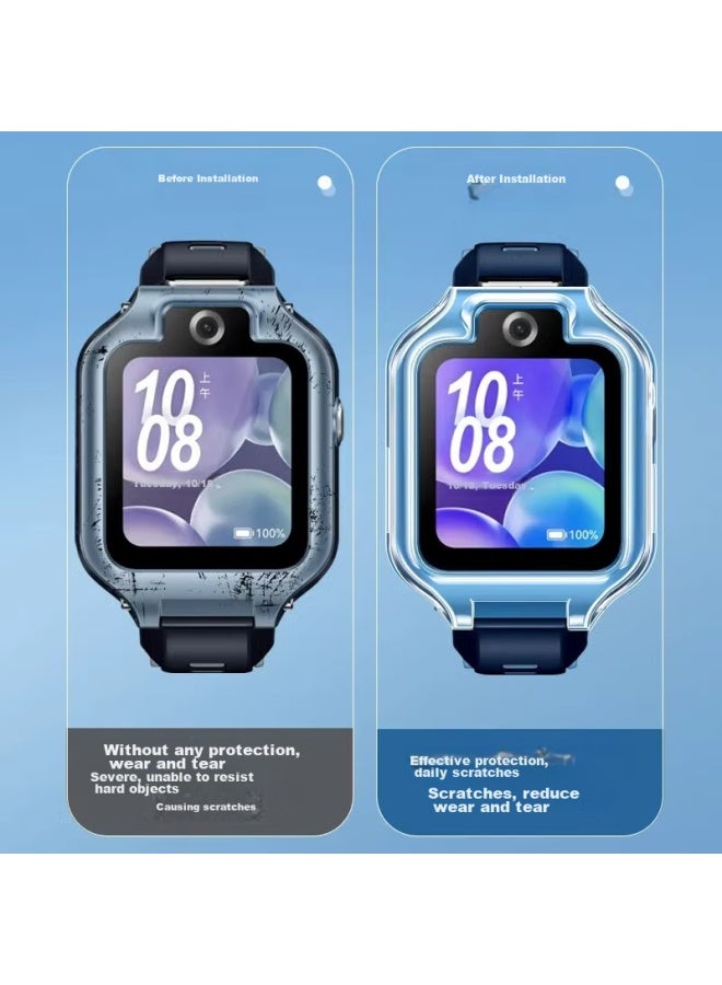 Ten Flashes Shan Huawei Children's Watch 5xpro/5x Protective Case, Children's Phone Watch Protective Cover, Protective Film, Slim, Shockproof, Anti-collision Protective Film, Full Coverage Outer Shell, Transparent Style - Image 3