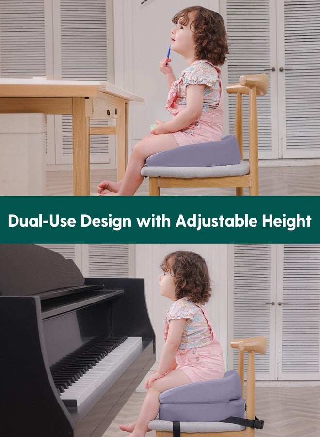 Babelio 2-in-1 Ergo-Designed Booster Seat for Kitchen Chair, Promote Proper Upright Posture, Toddler Booster Seat for Dining Table, Removable & Washable Cover, for 18 Months to 5 Years, Dark Grey - Image 3