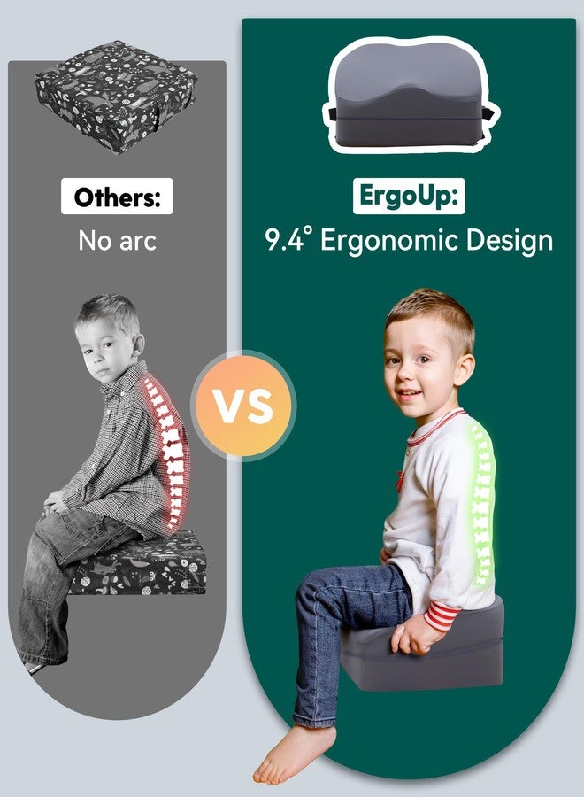 Babelio 2-in-1 Ergo-Designed Booster Seat for Kitchen Chair, Promote Proper Upright Posture, Toddler Booster Seat for Dining Table, Removable & Washable Cover, for 18 Months to 5 Years, Dark Grey - Image 2