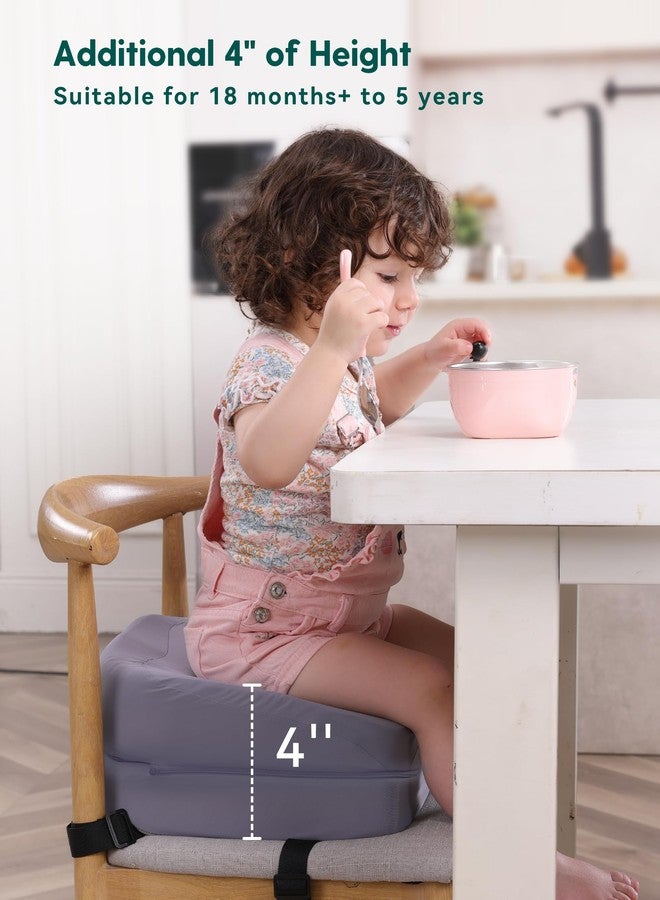 Babelio 2-in-1 Ergo-Designed Booster Seat for Kitchen Chair, Promote Proper Upright Posture, Toddler Booster Seat for Dining Table, Removable & Washable Cover, for 18 Months to 5 Years, Dark Grey - Image 4